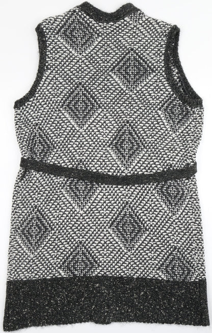 George Womens Grey V-Neck  Acrylic Cardigan Jumper Size 14