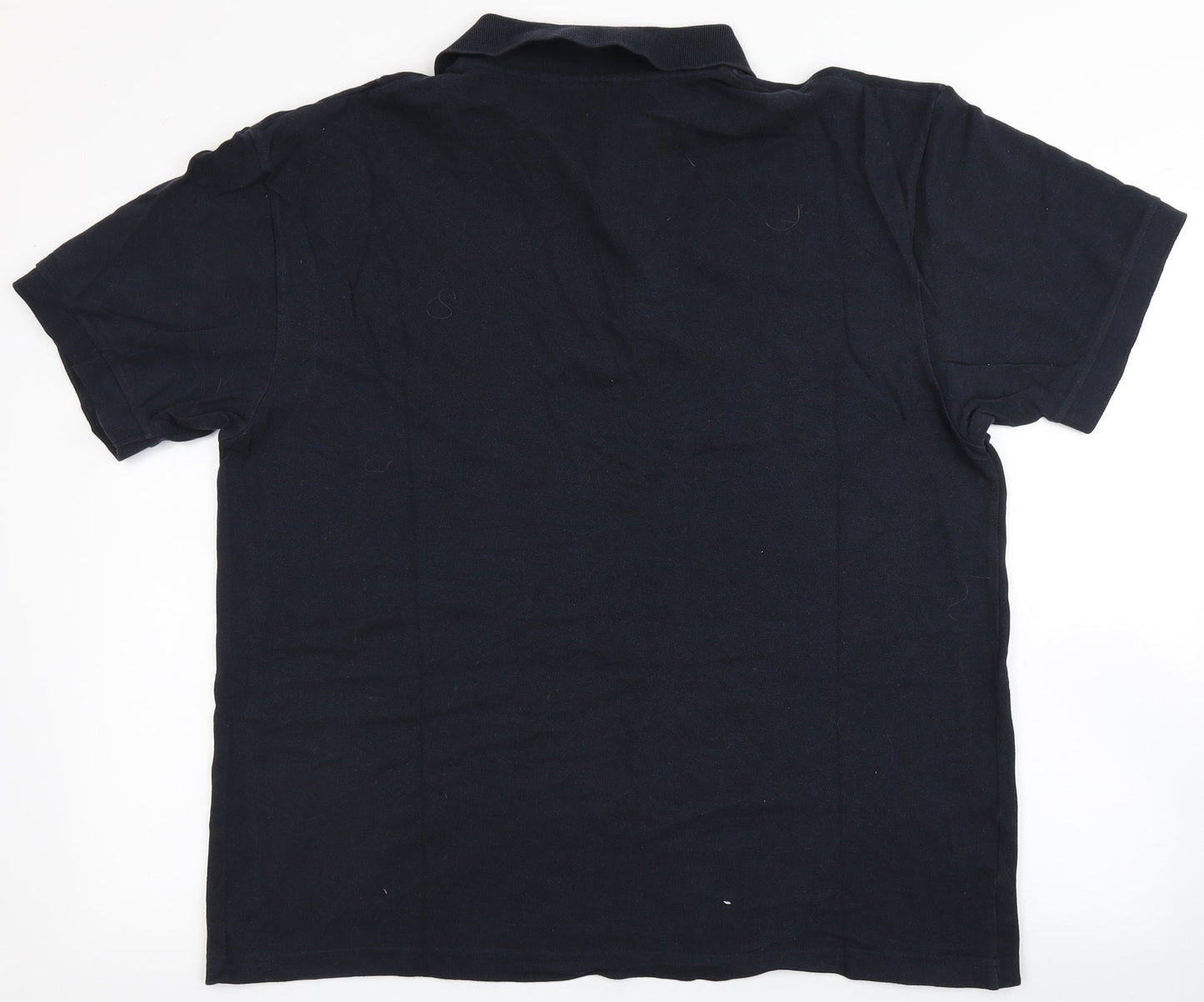 Easy Mens Blue  100% Cotton  Polo Size L Round Neck Button