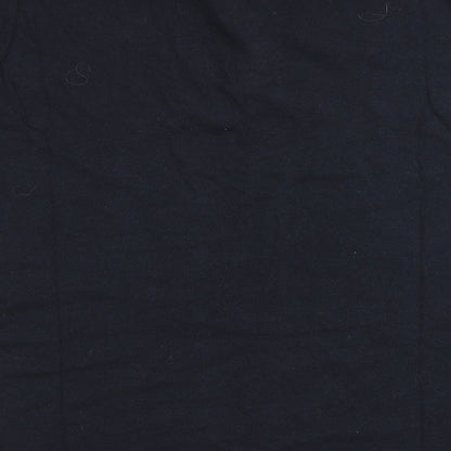 Easy Mens Blue  100% Cotton  Polo Size L Round Neck Button