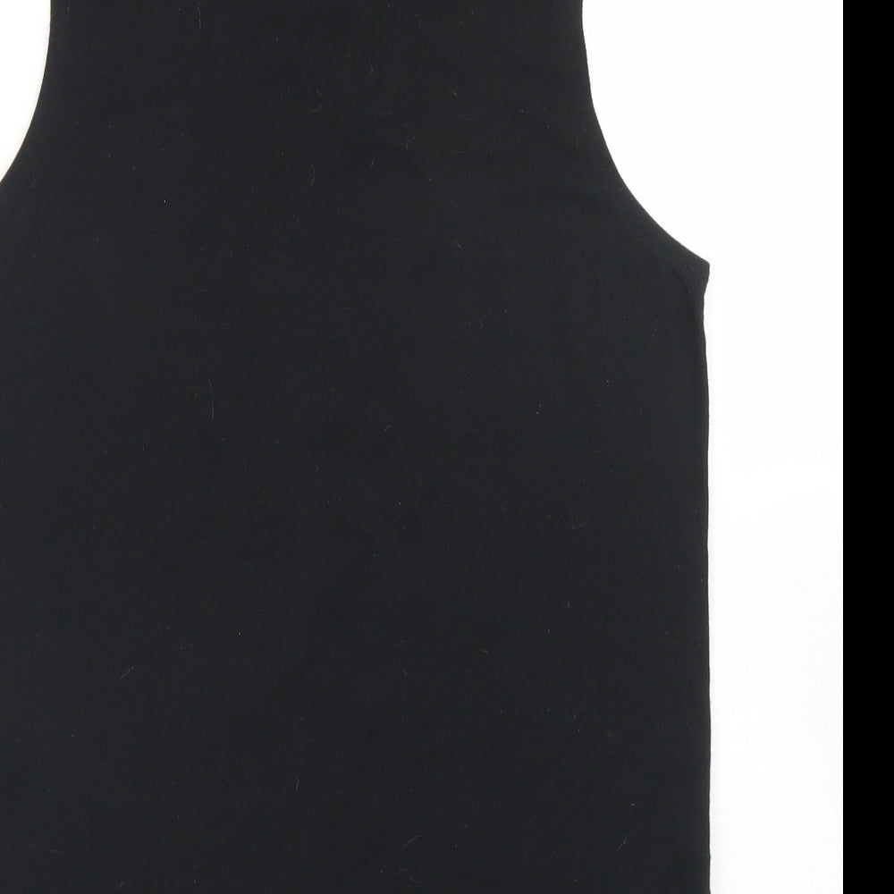 F&F Womens Black  Polyester Basic Tank Size S Crew Neck