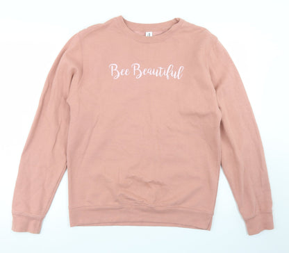JustHoods Womens Pink  Cotton Pullover Sweatshirt Size XS   - Bee Beautiful