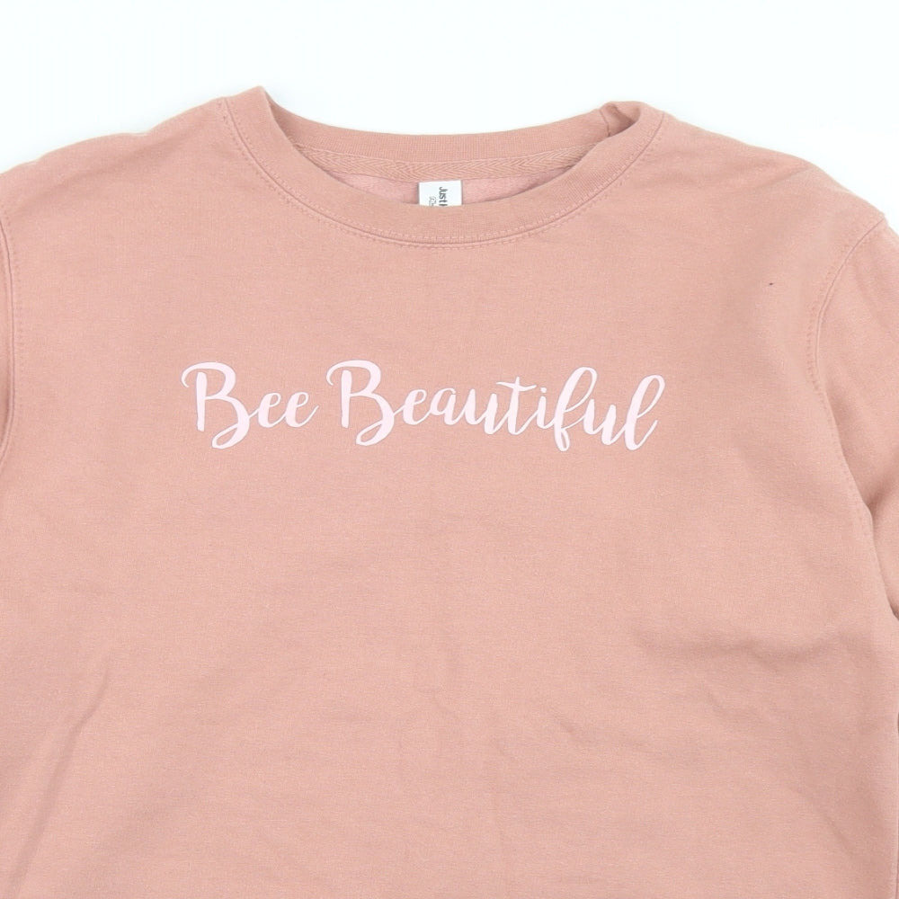 JustHoods Womens Pink  Cotton Pullover Sweatshirt Size XS   - Bee Beautiful