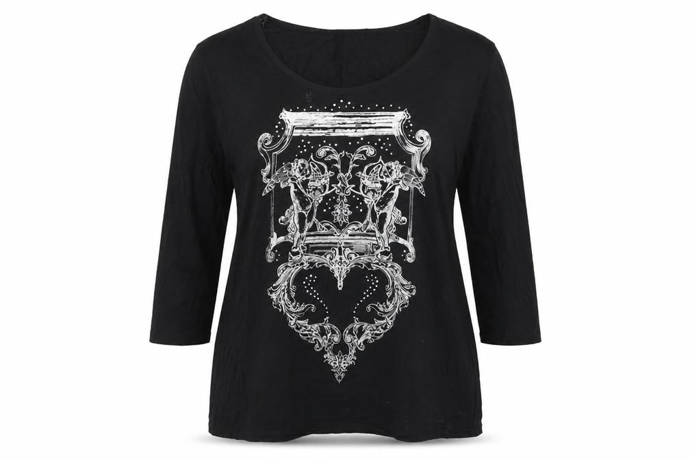Womens UK Size XL Antthony Black Basic T-Shirt