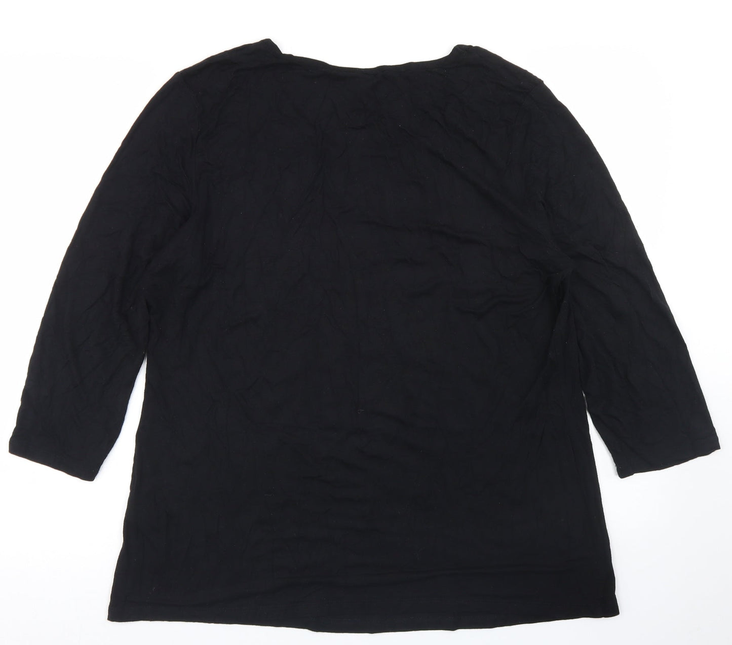 Womens UK Size XL Antthony Black Basic T-Shirt