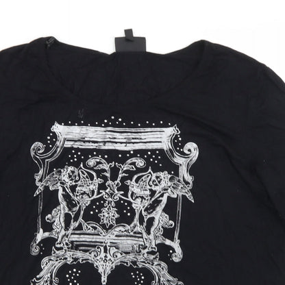 Womens UK Size XL Antthony Black Basic T-Shirt
