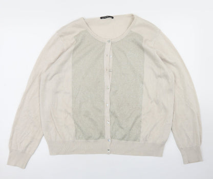 Autograph Womens Beige Crew Neck  Acrylic Cape Jumper Size 18