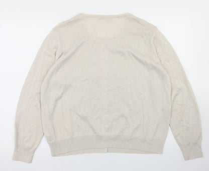 Autograph Womens Beige Crew Neck  Acrylic Cape Jumper Size 18
