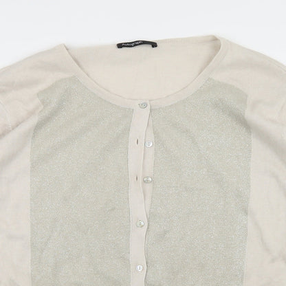 Autograph Womens Beige Crew Neck  Acrylic Cape Jumper Size 18