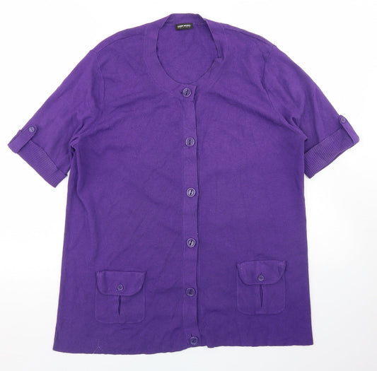 Gerry Weber Womens Purple Round Neck  Viscose Cardigan Jumper Size 20