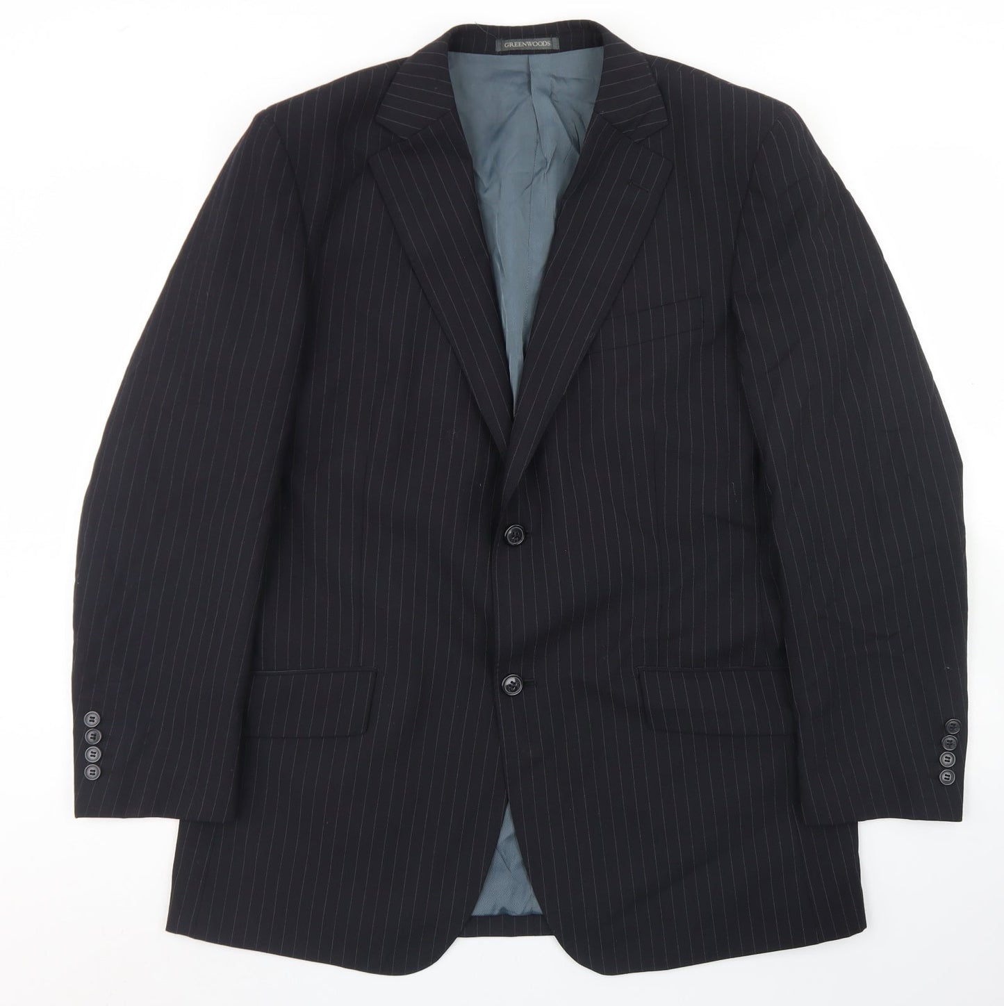 Mens UK Size 42 Greenwoods Regular Black Suit Jacket