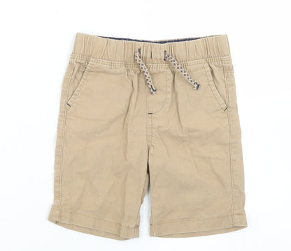 Primark Boys Brown  Cotton Cropped Trousers Size 12-18 Months  Drawstring