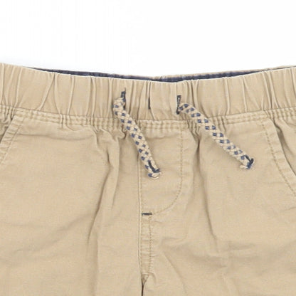 Primark Boys Brown  Cotton Cropped Trousers Size 12-18 Months  Drawstring