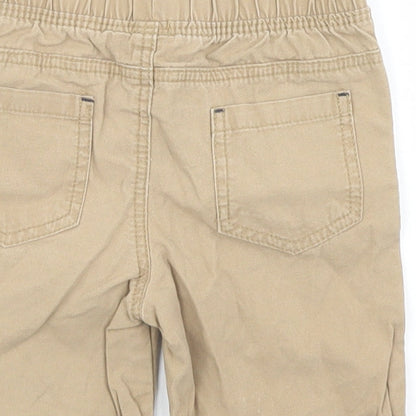 Primark Boys Brown  Cotton Cropped Trousers Size 12-18 Months  Drawstring