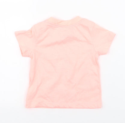 Early Days  Orange Floral Polyester Jersey T-Shirt Size 6-9 Months Round Neck Pullover - miami 89