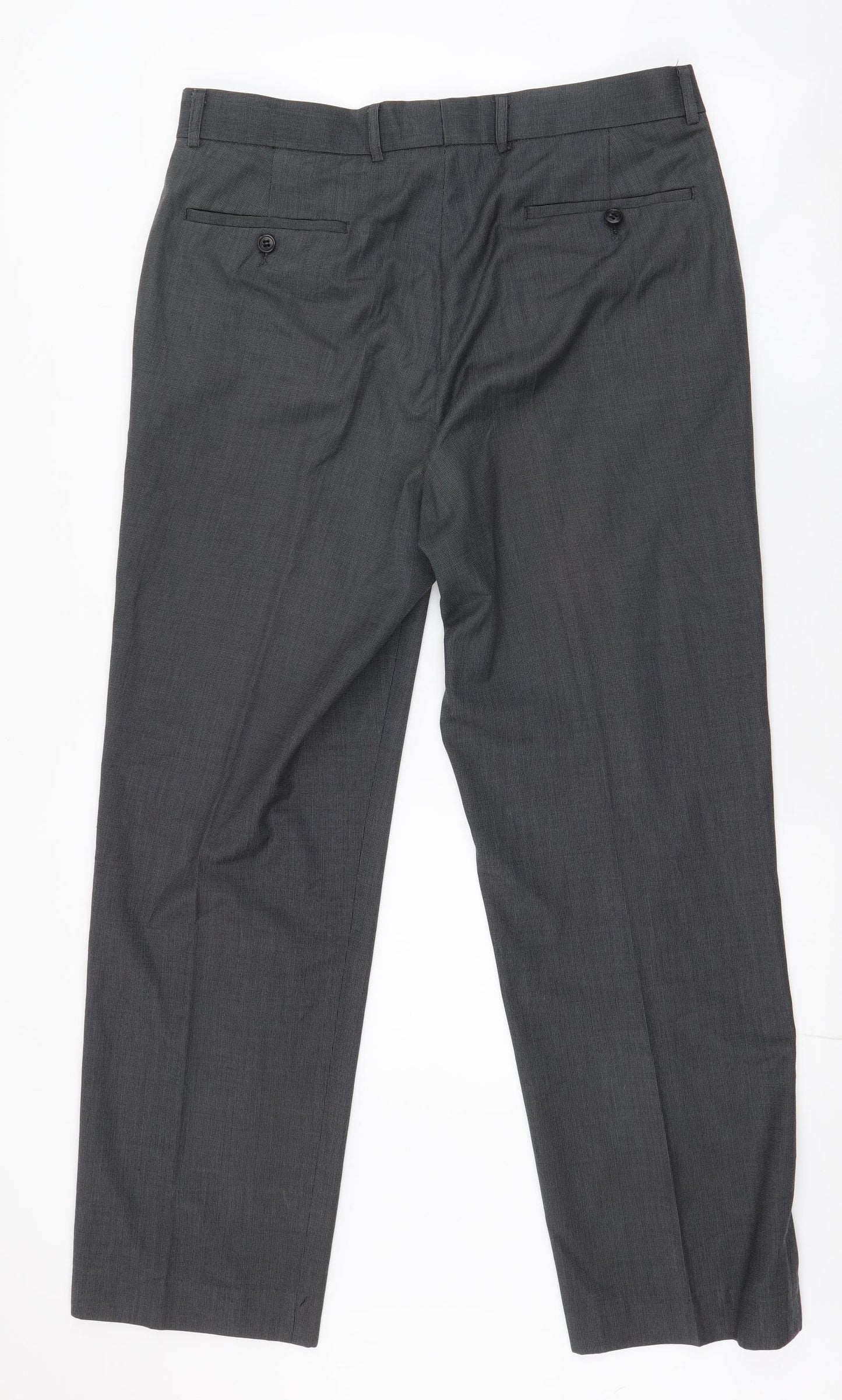 Mens UK Size 33 in BHS Regular Fit Dress Pants Grey Trousers