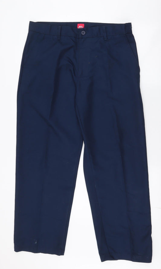 Slazenger Mens Blue  Polyester Dress Pants Trousers Size 34 in L29 in Regular Zip