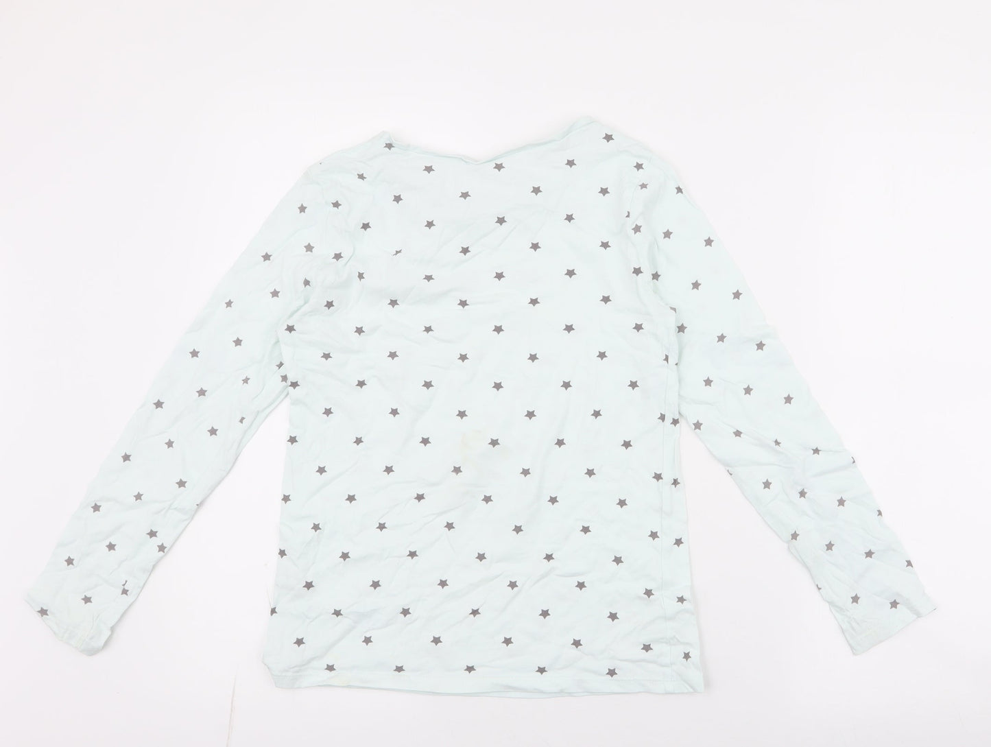 George Girls Blue Spotted 100% Cotton Jersey T-Shirt Size 8-9 Years Round Neck Pullover - soft soul , stars