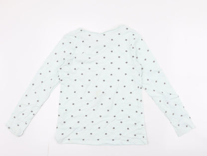 George Girls Blue Spotted 100% Cotton Jersey T-Shirt Size 8-9 Years Round Neck Pullover - soft soul , stars