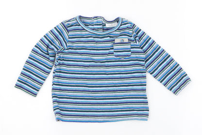 NEXT  Multicoloured Striped 100% Cotton Jersey T-Shirt Size 6-9 Months Round Neck Pullover