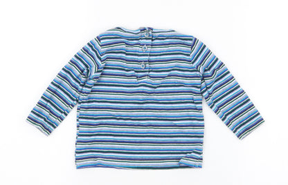 NEXT  Multicoloured Striped 100% Cotton Jersey T-Shirt Size 6-9 Months Round Neck Pullover