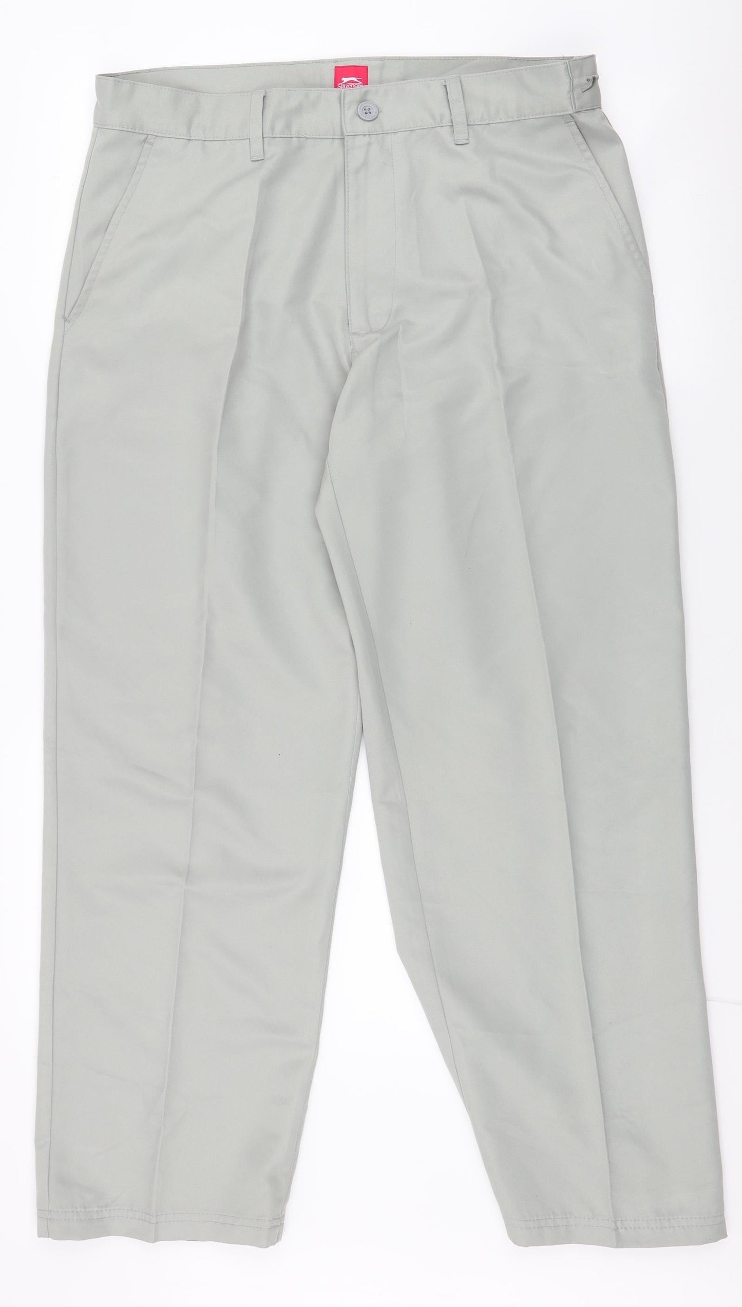 Slazenger Mens Green  Polyester Dress Pants Trousers Size 34 in L28 in Regular Zip