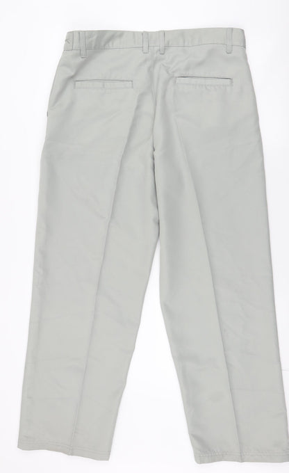 Slazenger Mens Green  Polyester Dress Pants Trousers Size 34 in L28 in Regular Zip