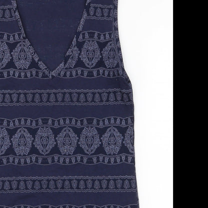 Womens UK Size 8 New Look Blue Jersey Tank