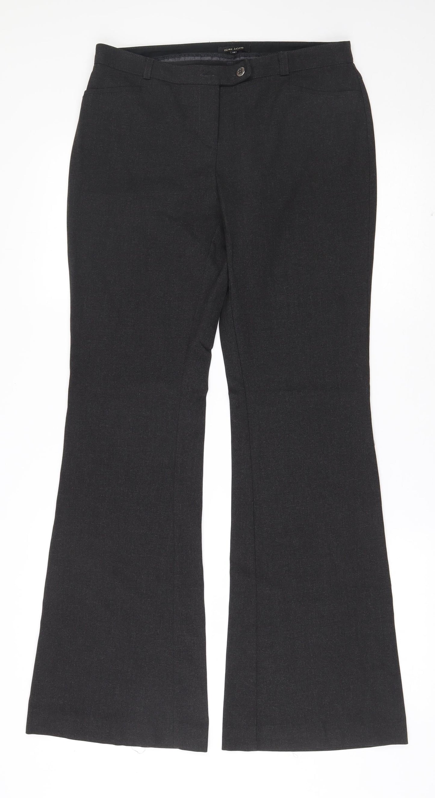 Womens UK Size 10 River Island Regular Fit Dress Pants Grey Trousers