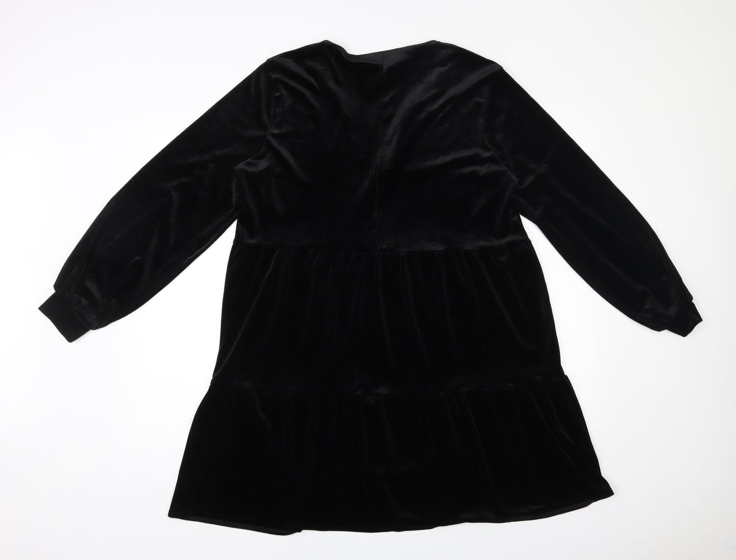 H&M Womens Black  Polyester Trapeze & Swing  Size M  V-Neck Pullover