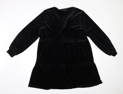 H&M Womens Black  Polyester Trapeze & Swing  Size M  V-Neck Pullover