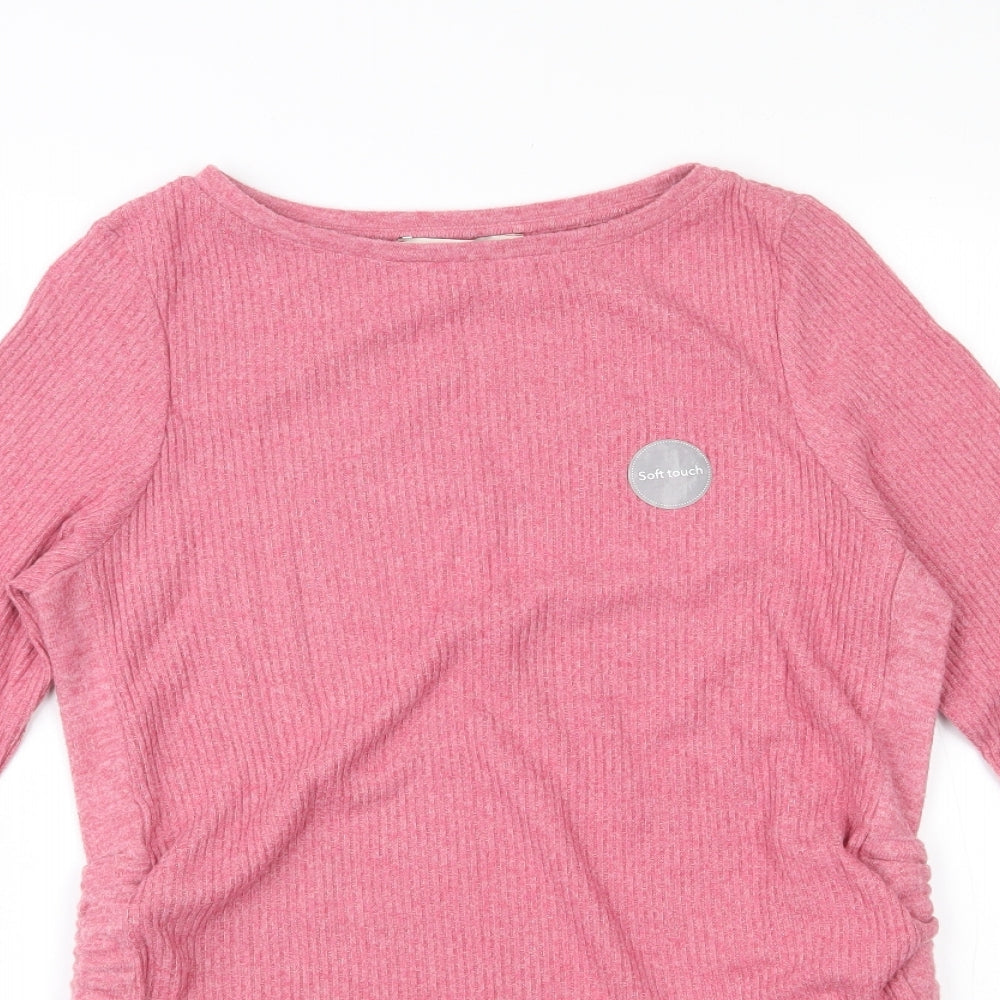 George Womens Pink  Viscose Basic T-Shirt Size M Round Neck