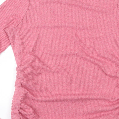 George Womens Pink  Viscose Basic T-Shirt Size M Round Neck