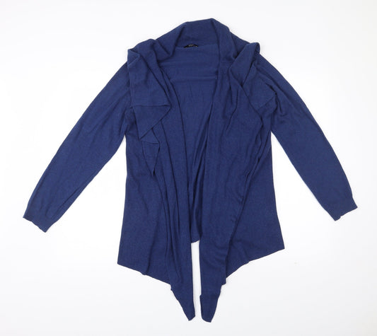 F&F Womens Blue V-Neck  Polyester Cardigan Jumper Size 14