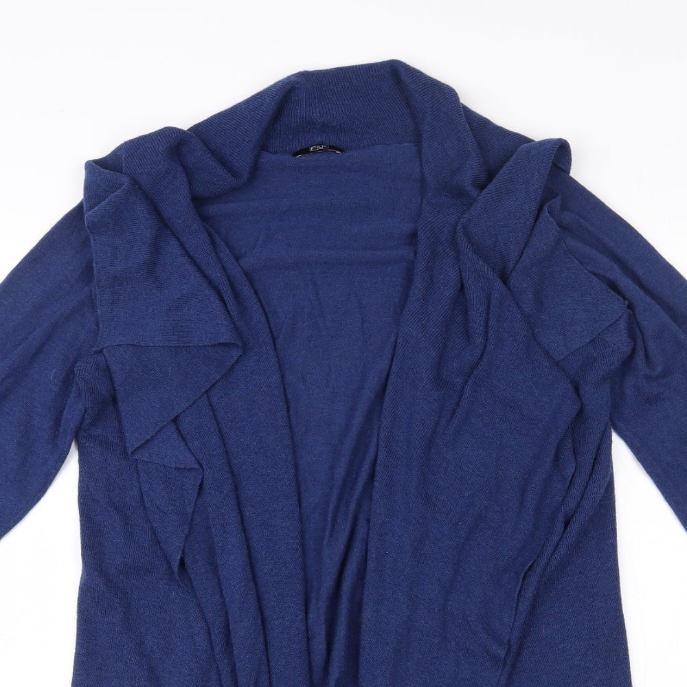 F&F Womens Blue V-Neck  Polyester Cardigan Jumper Size 14