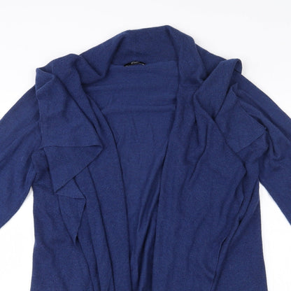 F&F Womens Blue V-Neck  Polyester Cardigan Jumper Size 14