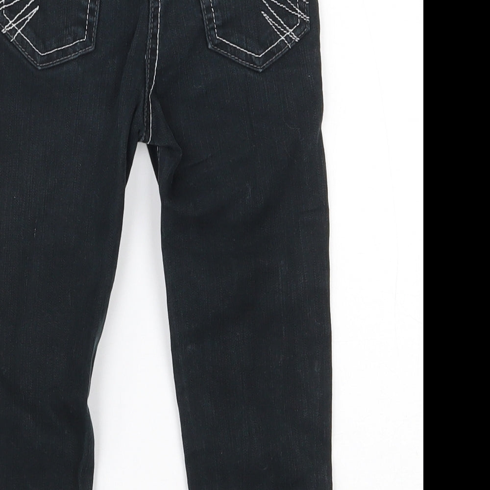 Adams Girls Black  Cotton Skinny Jeans Size 3 Years  Regular Button