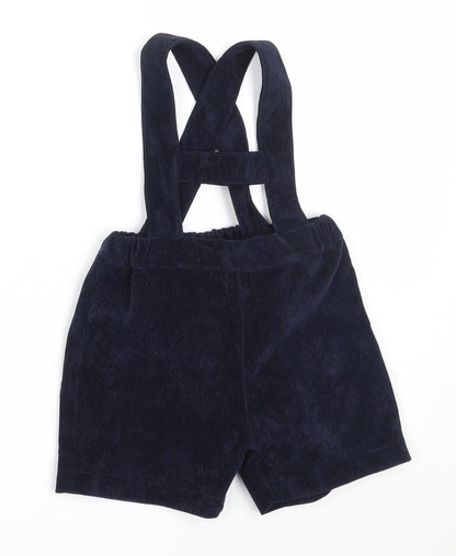 Preworn Boys Blue  Cotton Dungaree One-Piece Size 12 Months