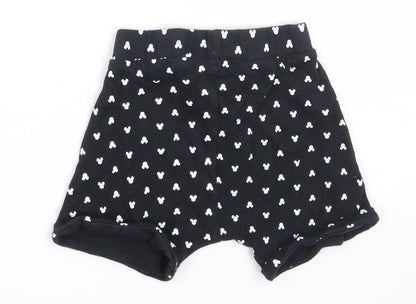 George Boys Black  Cotton Cropped Trousers Size 12-18 Months   - mickey mouse