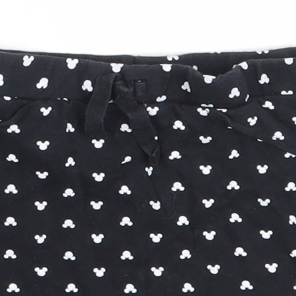 George Boys Black  Cotton Cropped Trousers Size 12-18 Months   - mickey mouse