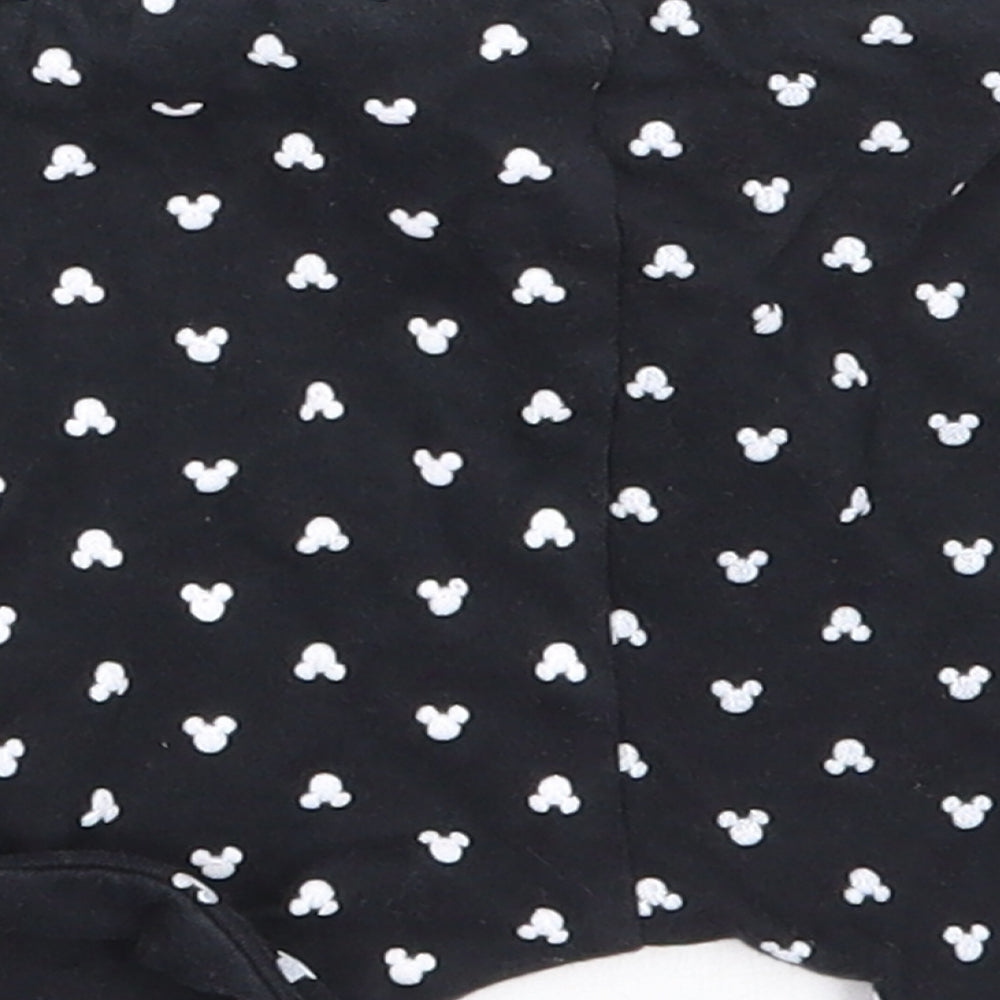 George Boys Black  Cotton Cropped Trousers Size 12-18 Months   - mickey mouse
