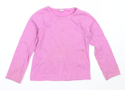 Adams Girls Pink  Cotton Basic T-Shirt Size 5 Years Round Neck