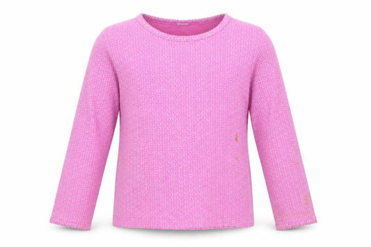 Front view of Adams girls’ pink cotton basic t-shirt, size 5, years round neck