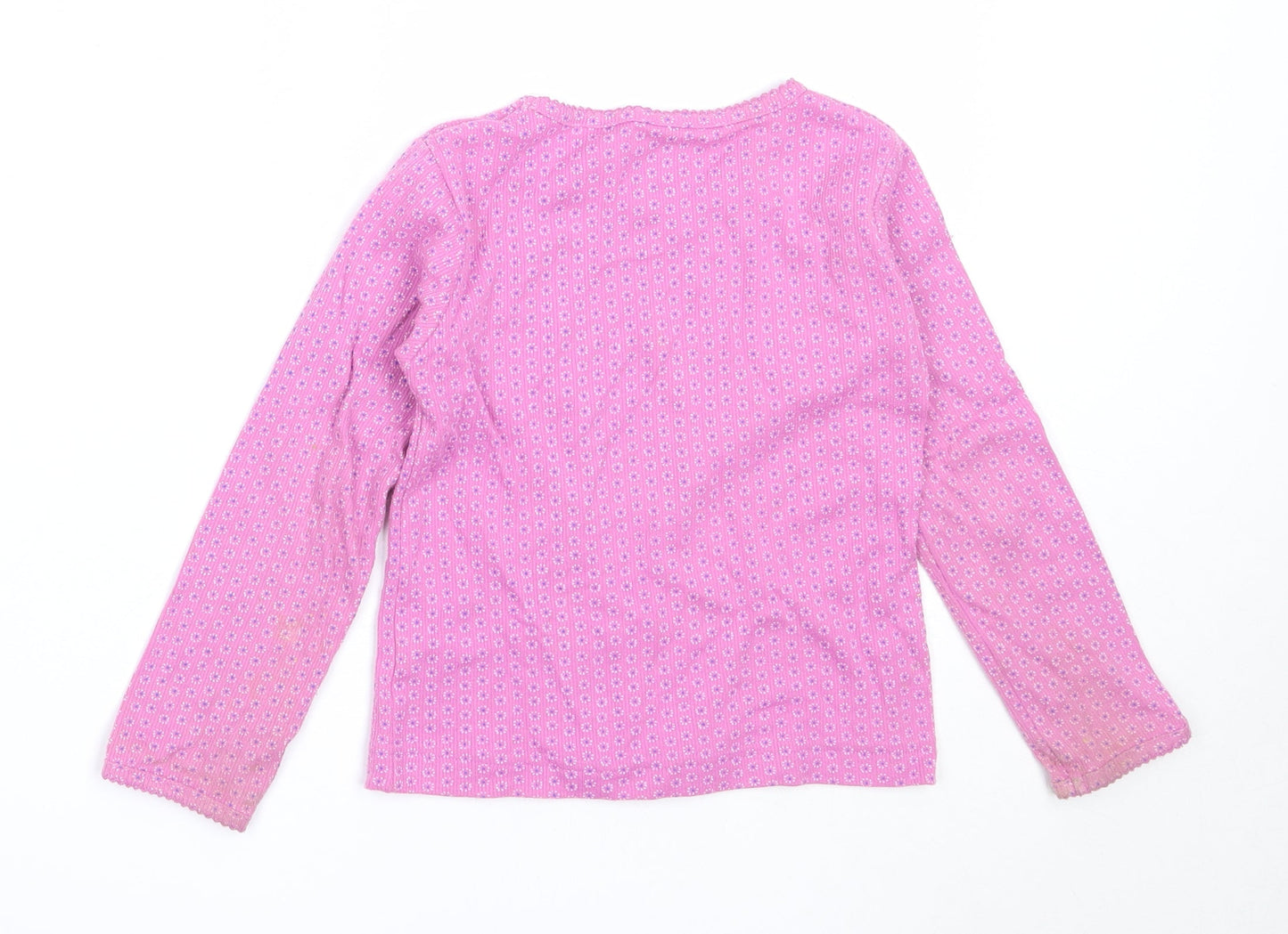 Adams Girls Pink  Cotton Basic T-Shirt Size 5 Years Round Neck