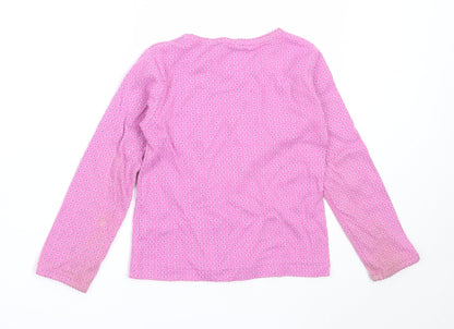 Adams Girls Pink  Cotton Basic T-Shirt Size 5 Years Round Neck