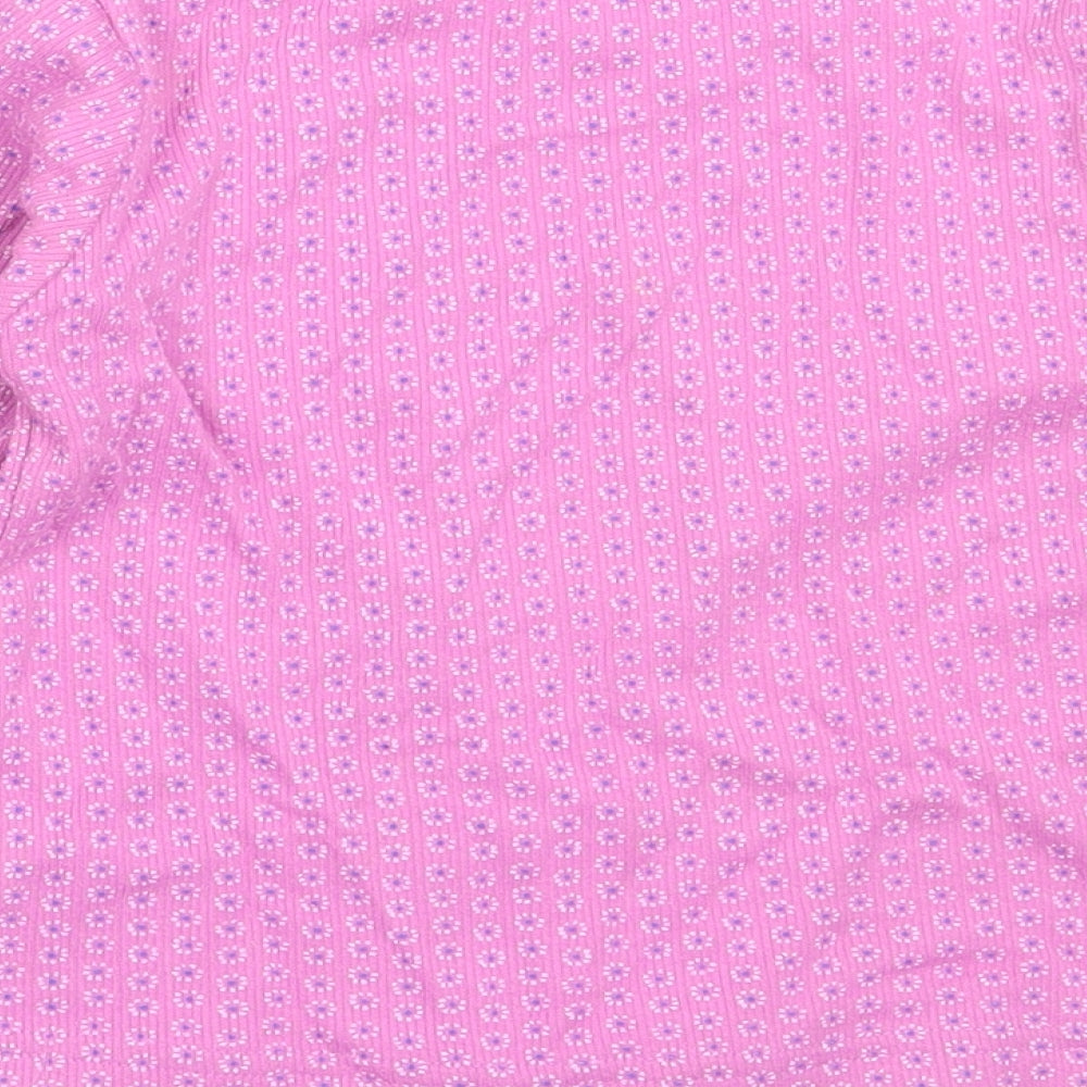 Adams Girls Pink  Cotton Basic T-Shirt Size 5 Years Round Neck