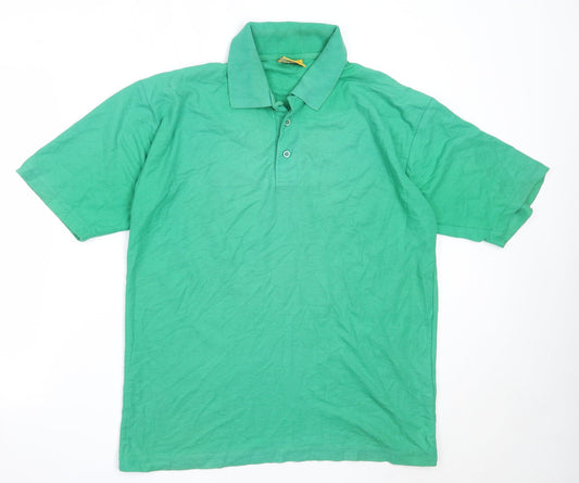UCC Collection Mens Green  Cotton  Polo Size L Collared