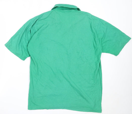 UCC Collection Mens Green  Cotton  Polo Size L Collared