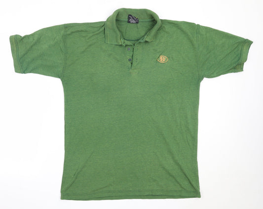 Orno Clothing Mens Green  Cotton  Polo Size L Collared