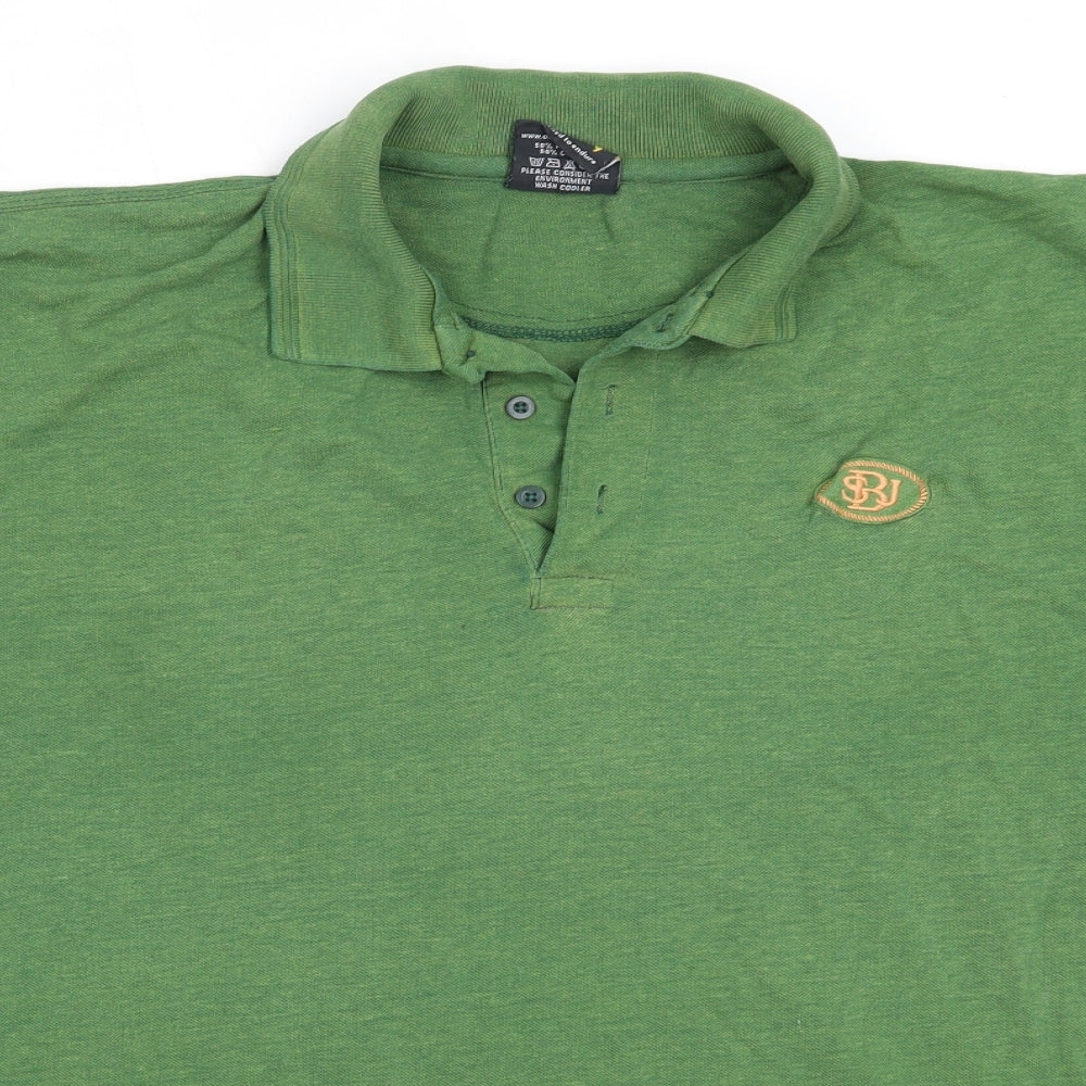 Orno Clothing Mens Green  Cotton  Polo Size L Collared
