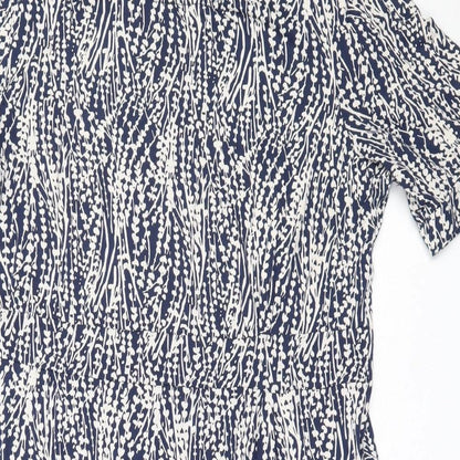 Adini Womens Blue  Viscose Fit & Flare  Size M  Round Neck